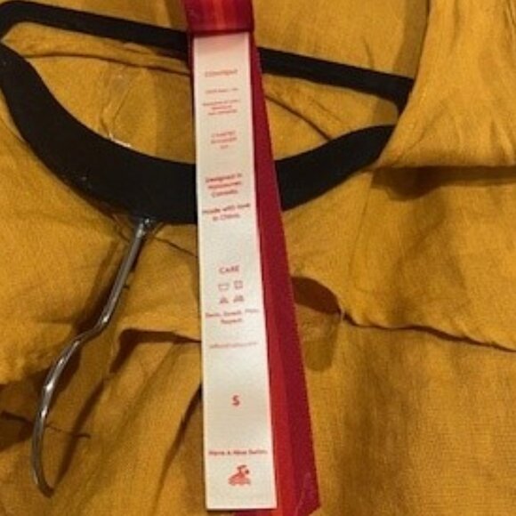 NWT Left On Friday Getaway Linen Beach Dress - Yellow/Gold - Size S - Picture 9 of 10